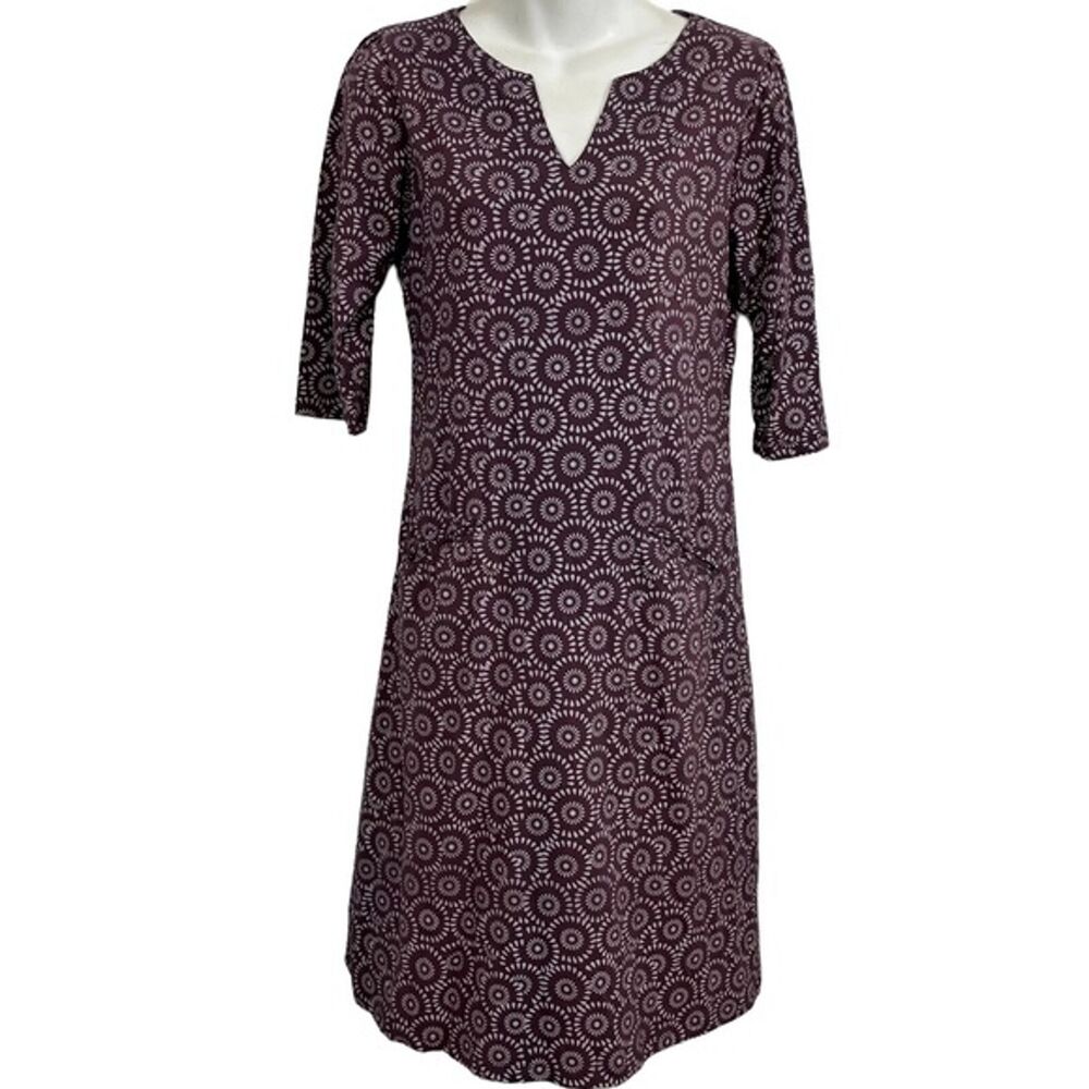 ZIG ZAG ASIAN COLLECTION Organic Cotton Purple Plum Knit Knee Length Dress sz S